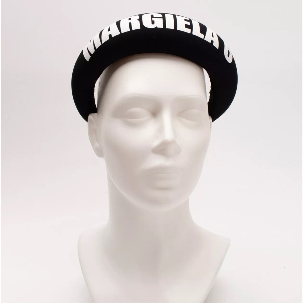 NEW with Tags Maison Martin Margiela Black Headband with White Logo